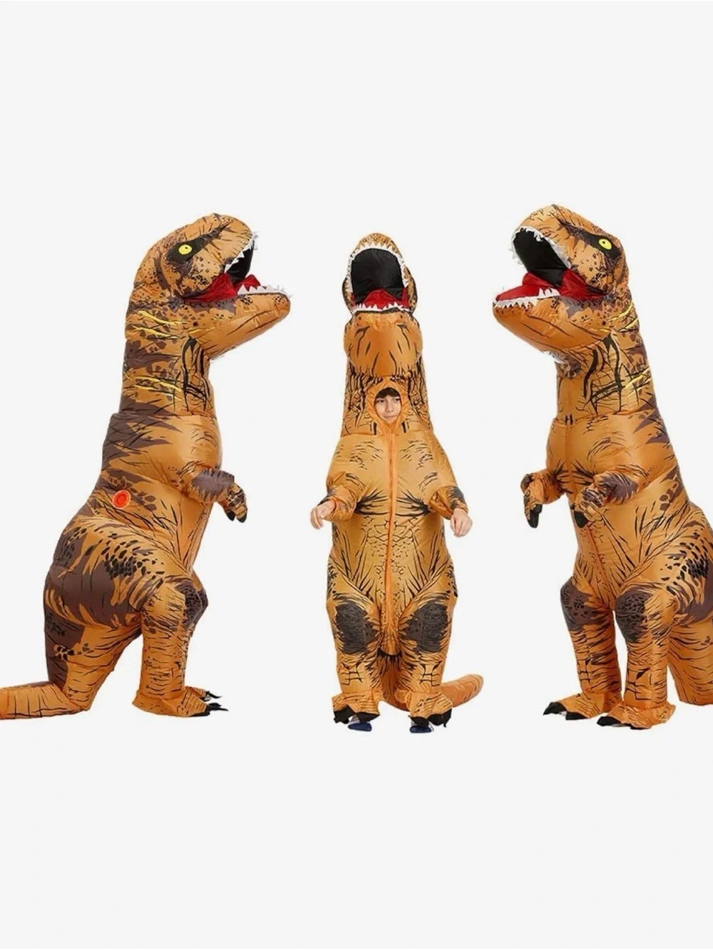costume for kids. Inflatable Brown Dinosaur Kids Costume with Air Pump